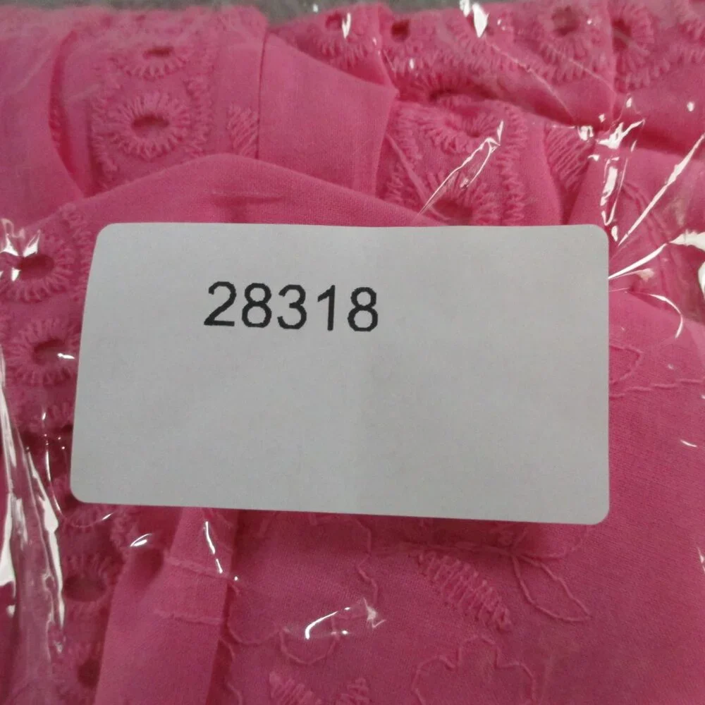 J Marie Presley Eyelet Midi Dress Womens Medium Pink Lace Lined NEW - Picture 6 of 6